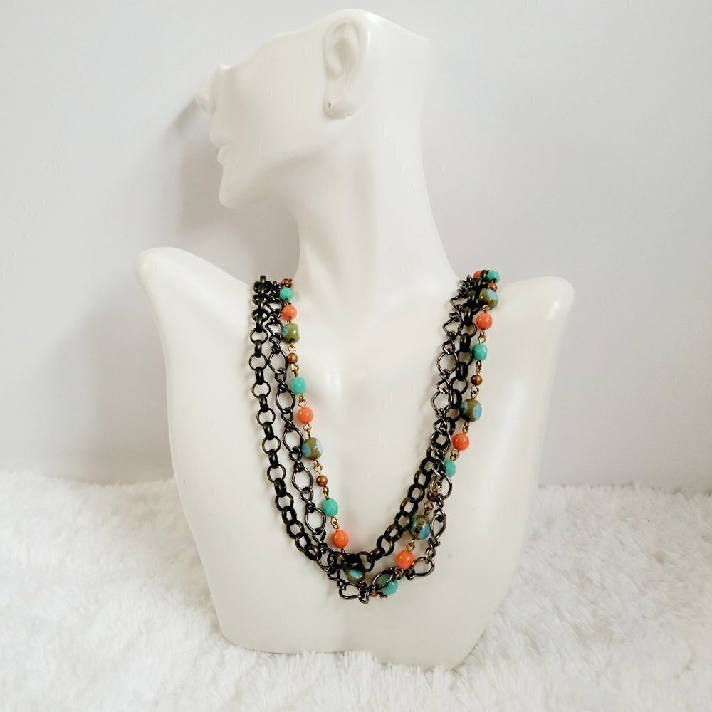 Julio Triple Strand Chain Necklace